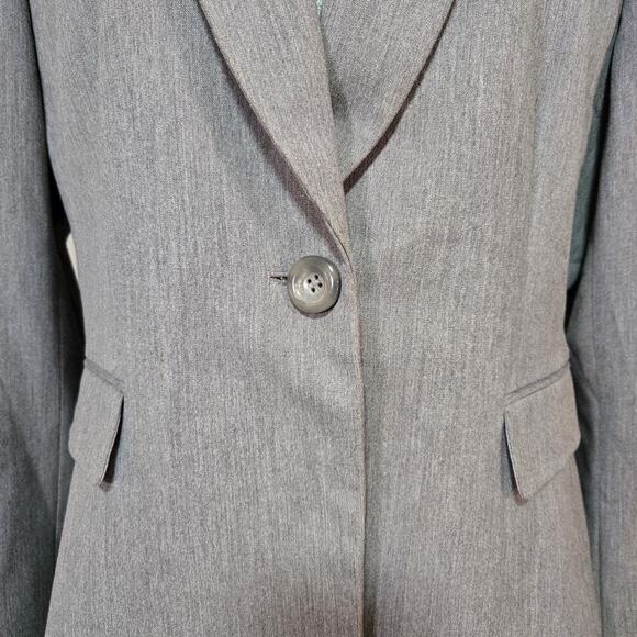 Tahari Gray Blazer Women Size 16 Preppy Career Academia Neutral Minimalist - Picture 8 of 12